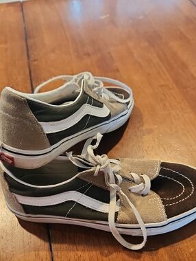 Vans Old Skool Suede & Canvas Sneakers - Olive Green & Tan